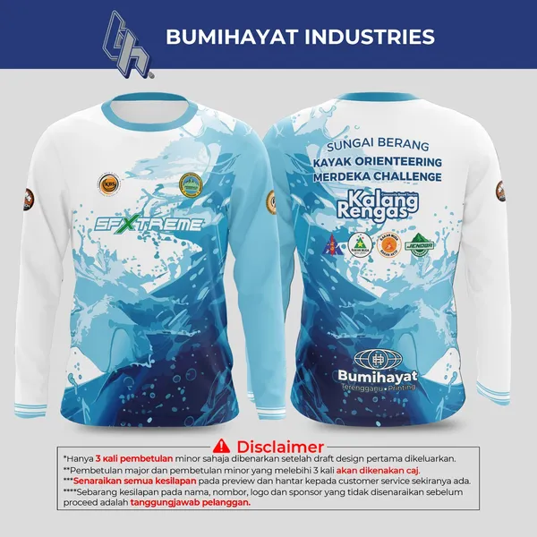 Mockup baju rasmi SFXTREME Sungai Berang Kayak Orienteering Merdeka Challenge 2026